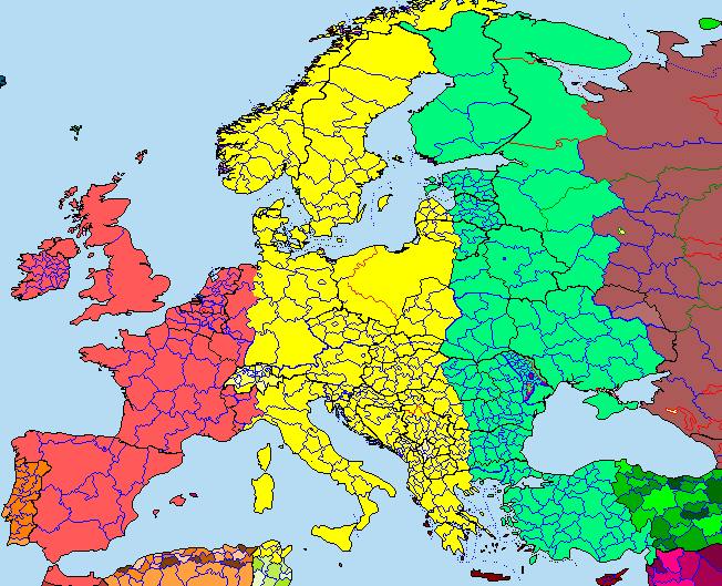 Time Zone Map of Europe